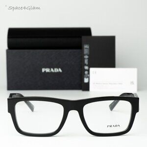 Prada Men Eyeglasses Black Demo Rectangle Unisex PR15YV 1AB1O1 BRAND NEW